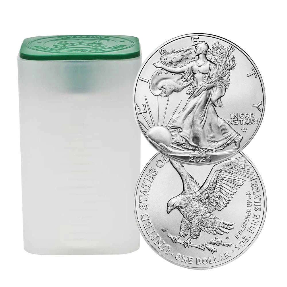 Open Roll of 20 - 2024 $1 1-Oz American Silver Eagle Brilliant Uncirculated