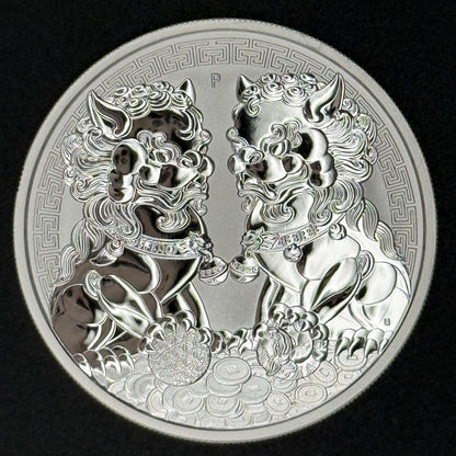 2020 Australia Double Pixiu Guardian Lions 1 oz Silver Coin – Perth Mint BU