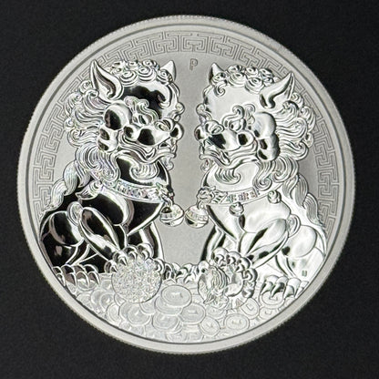 2020 Australia Double Pixiu Guardian Lions 1 oz Silver Coin – Perth Mint BU