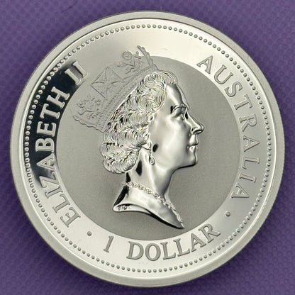 Moneda de plata Kookaburra de 1 oz de 2004 de Australia, plata fina .999