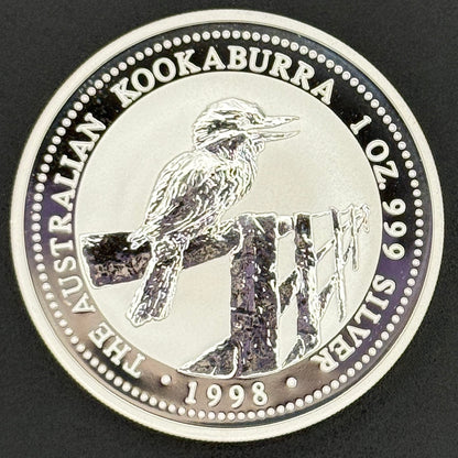 1998 Australia Kookaburra Moneda de plata de 1 oz Plata fina .999