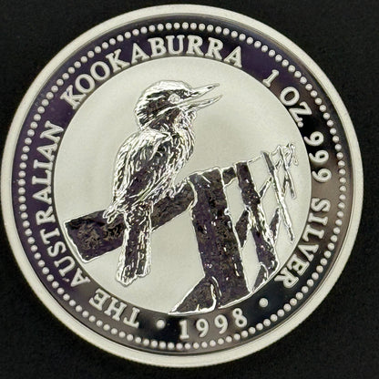 1998 Australia Kookaburra Moneda de plata de 1 oz Plata fina .999