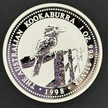 1998 Australia Kookaburra Moneda de plata de 1 oz Plata fina .999
