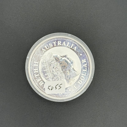 Moneda de plata Kookaburra de 1 oz de 2004 de Australia, plata fina .999