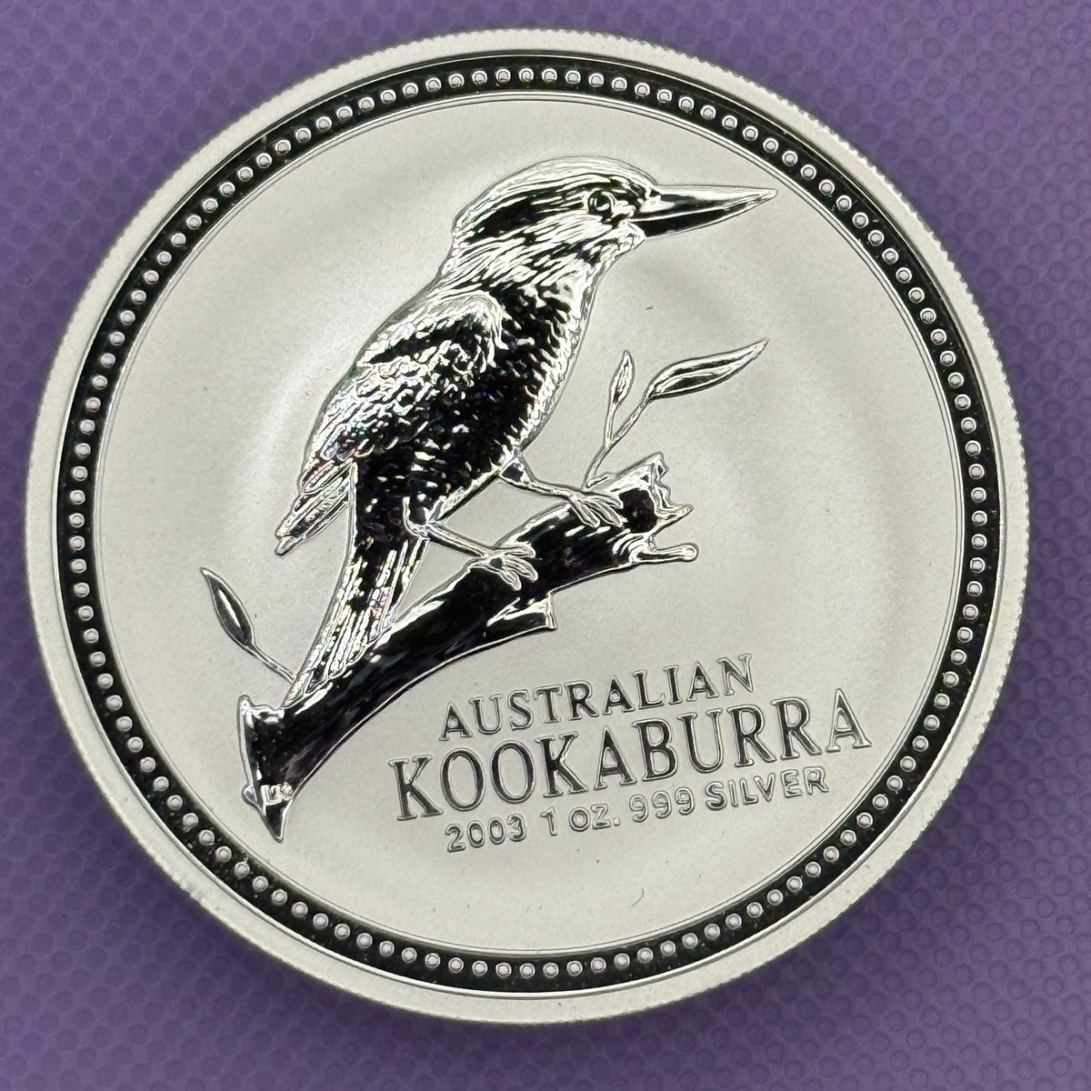 Moneda de plata Kookaburra de Australia de 2003 de 1 oz de plata fina .999