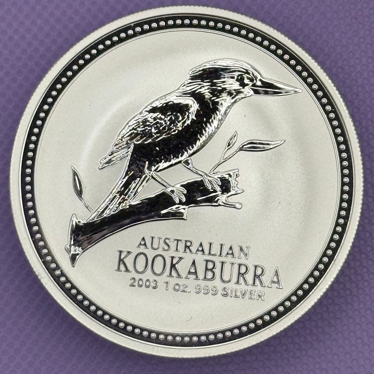 Moneda de plata Kookaburra de Australia de 2003 de 1 oz de plata fina .999