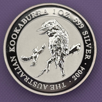 2004 Australia Kookaburra Moneda de Plata de 1 oz .999 Fina BU
