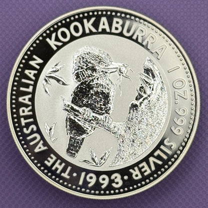 1993 Australia Kookaburra $1 1 oz .999 Silver Coin BU