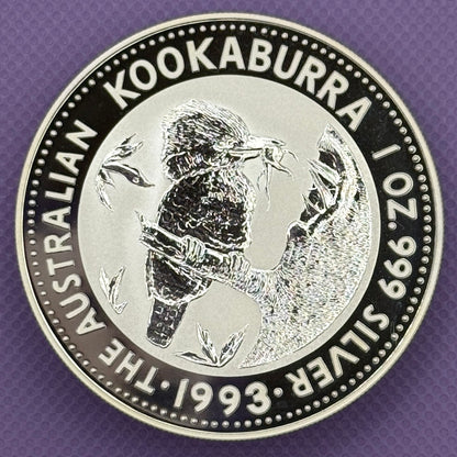 1993 Australia Kookaburra $1 1 oz .999 Silver Coin BU
