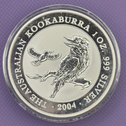 2004 Australia Kookaburra 1 oz .999 Silver Coin BU in capsule