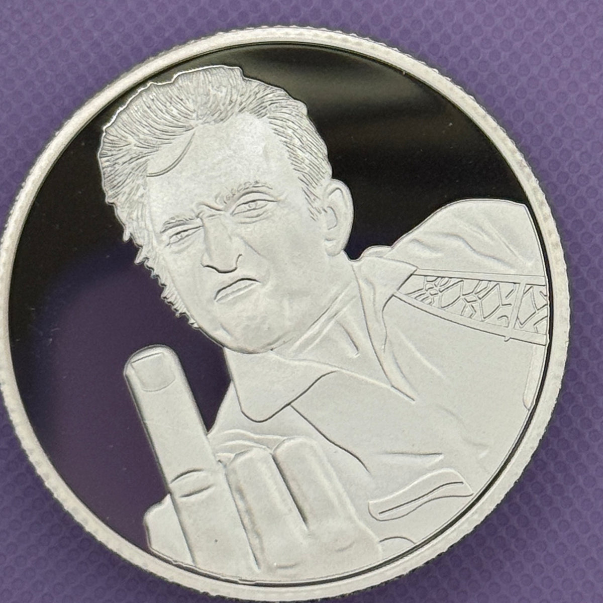 Demented Silver Johnny Cash "Walking the Line" 1 oz .999 Silver Round