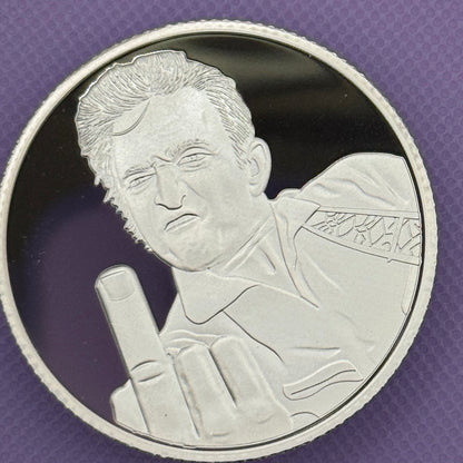 Demented Silver Johnny Cash "Walking the Line" 1 oz .999 Silver Round