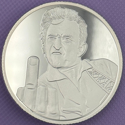 Demented Silver Johnny Cash "Walking the Line" 1 oz .999 Silver Round