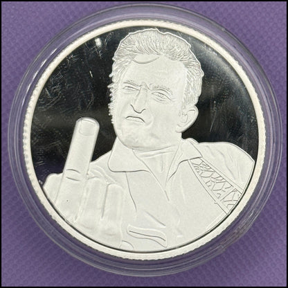 Demented Silver Johnny Cash "Walking the Line" 1 oz .999 Silver Round