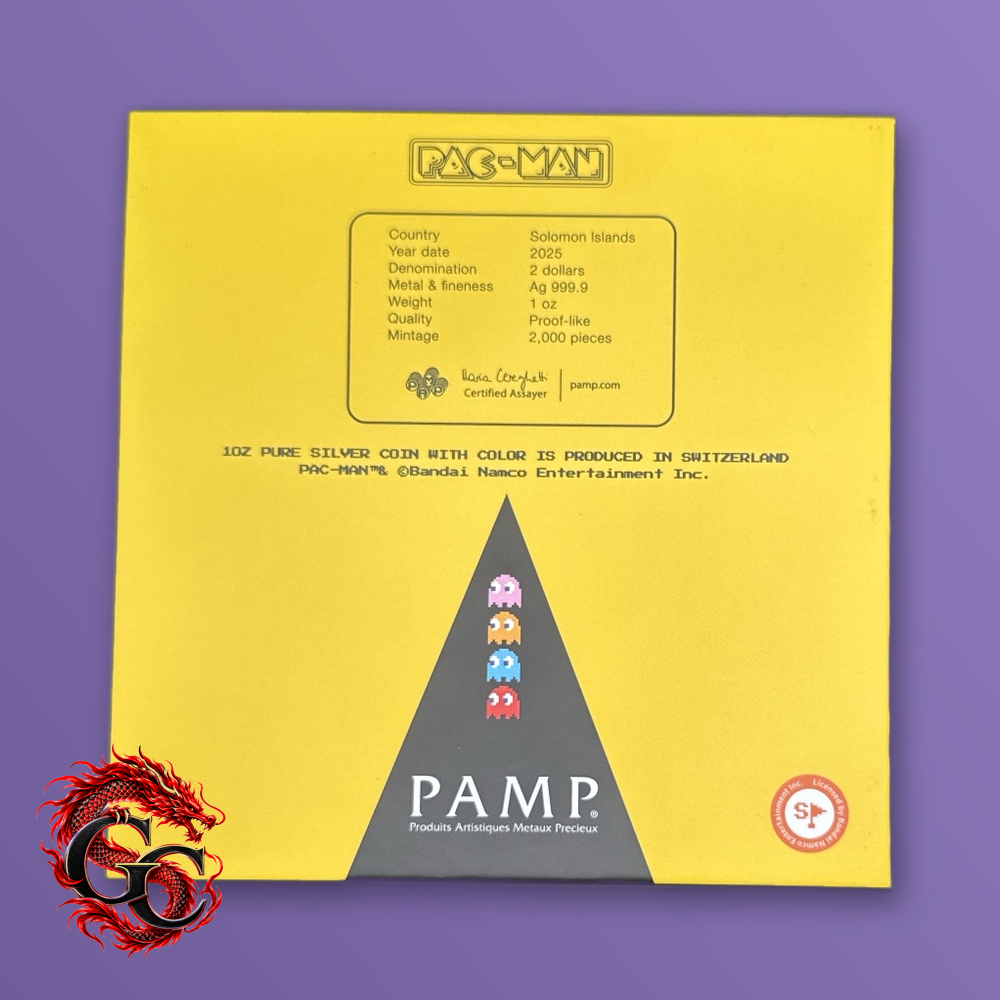 2025 Pac-Man 45th Anniversary 1 oz .9999 Silver Colorized Shaped Coin