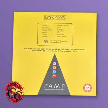 2025 Pac-Man 45th Anniversary 1 oz .9999 Silver Colorized Shaped Coin