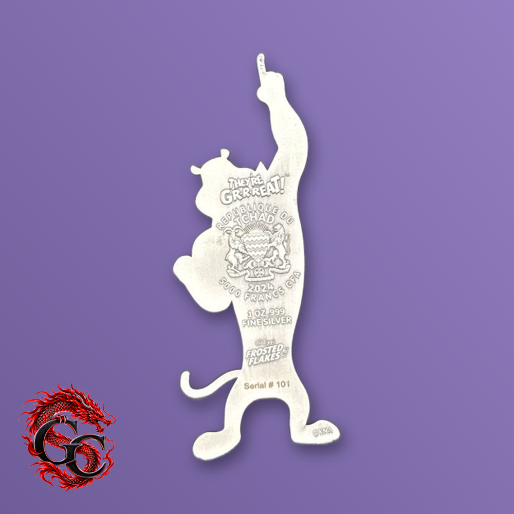 2024 Tony the Tiger Frosted Flakes 1 oz .999 Silver Colorized Shaped Coin