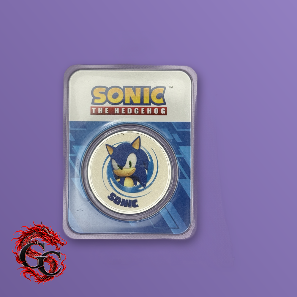 Sonic the Hedgehog 1 oz .999 Silver Colorized Round in Blue Sonic Card