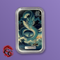 Scottsdale Mint Dragon 1 oz .999 Silver Colorized Bar, Blue Wave #1920