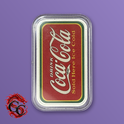 Coca-Cola Sold Here Ice Cold / Thirst Knows No Season 1 oz .999 Silver Bar