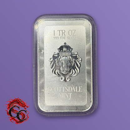 Scottsdale Mint Dragon 1 oz .999 Silver Colorized Bar, Orange Storm #1742