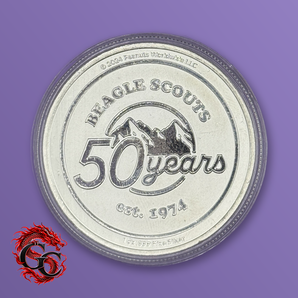 2024 Peanuts Beagle Scouts 50 Years 1 oz .999 Silver Round