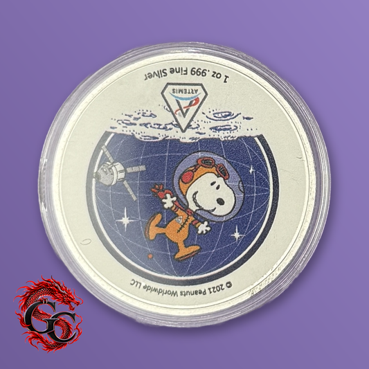 Peanuts Artemis Snoopy 1 oz .999 Silver Colorized Round