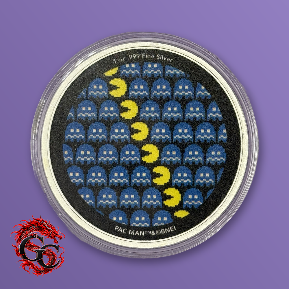 Pac-Man Ghosts Multicolor and Blue 1 oz .999 Silver Colorized Round
