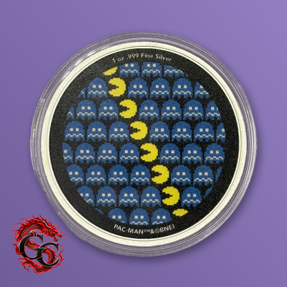 Pac-Man Ghosts Multicolor and Blue 1 oz .999 Silver Colorized Round