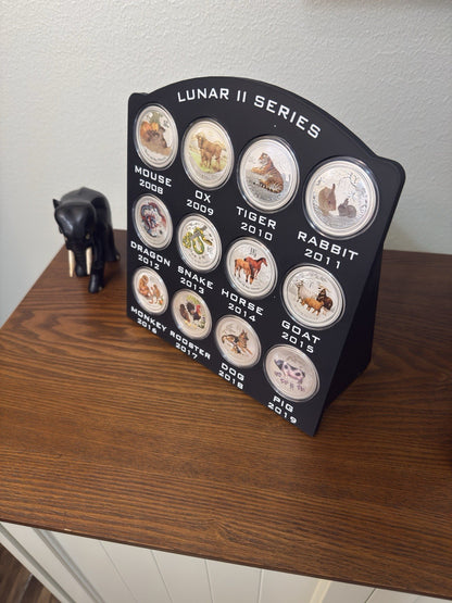 Lunar Series II Colorized, Complete Set, 1 oz Silver (2008-2019)