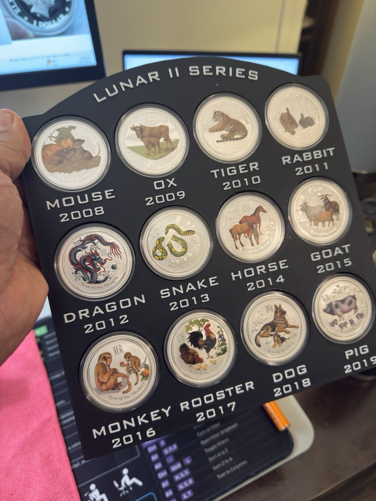 Lunar Series II Colorized, Complete Set, 1 oz Silver (2008-2019)