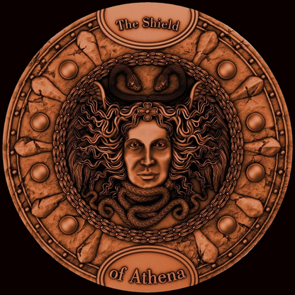 Shield of Athena Antiqued Coin w/ Box and Certificate of Authenticity