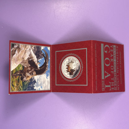 2015 Perth Mint Year of the Goat 1/2 oz Silver Colorized Proof – Box & COA