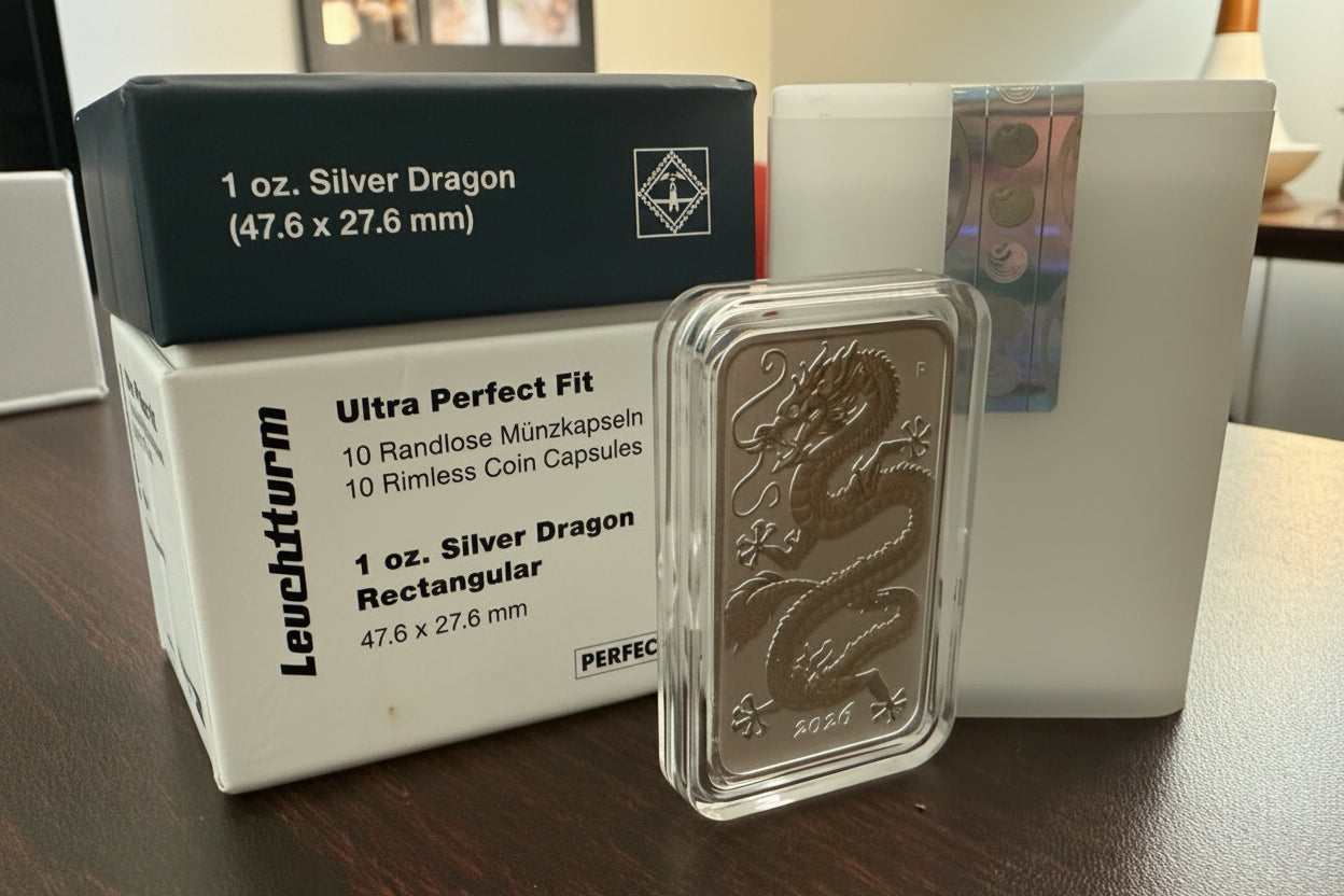 2026 Perth Mint Dragon 1 oz Silver Bar from Roll in New Ultra Capsule