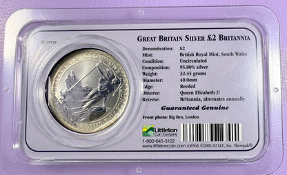 2000 Great Britain Britannia 1 oz Silver £2 Coin BU Littleton Coin Company