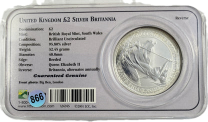 2000 Great Britain Britannia 1 oz Silver £2 Coin BU Littleton Coin Company