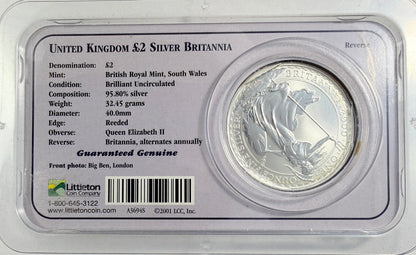 2000 Great Britain Britannia 1 oz Silver £2 Coin BU Littleton Coin Company