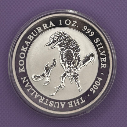 2004 Australia Kookaburra Moneda de Plata de 1 oz .999 Fina BU