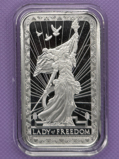 PAMP Lady of Freedom Collectible Silver Bar in Airtite Capsule