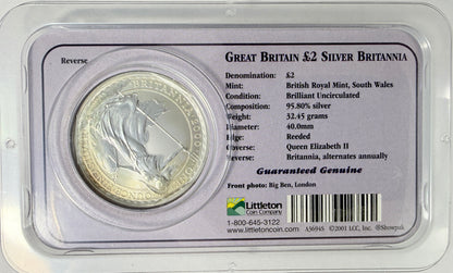 2000 Great Britain Britannia 1 oz Silver £2 Coin BU Littleton Coin Company