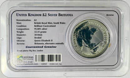 2000 Great Britain Britannia 1 oz Silver £2 Coin BU Littleton Coin Company