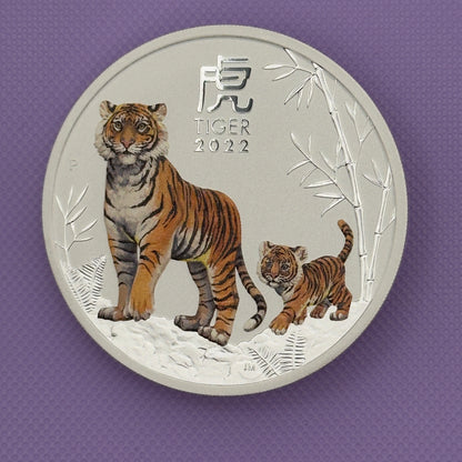 2022-P Lunar Series III Year of the Tiger 2 oz .9999 Silver Colorized BU