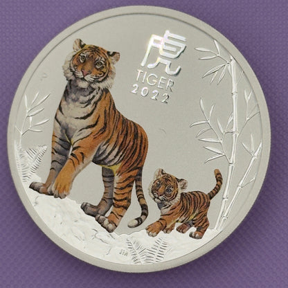 2022-P Lunar Series III Year of the Tiger 2 oz .9999 Silver Colorized BU