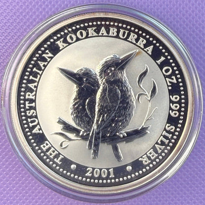 2001 Australia Kookaburra 1 oz Silver Coin .999 Fine Silver Coin