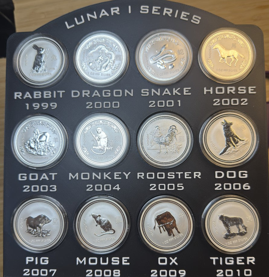 Complete Set - Australia Lunar Series I, - In Custom 3D Holder (1999-2010)