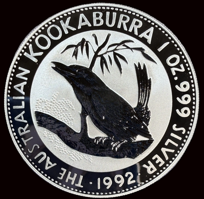 1992 Australia Kookaburra 1 oz Silver Coin .999 Fine BU