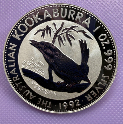 1992 Australia Kookaburra 1 oz Silver Coin .999 Fine BU