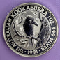 1991 Australia Kookaburra 1 oz Silver Coin .999 Fine Silver Coin BU
