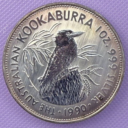 1990 Australia Kookaburra 1 oz Silver Coin .999 Fine BU
