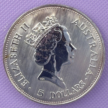 1990 Australia Kookaburra 1 oz Silver Coin .999 Fine BU